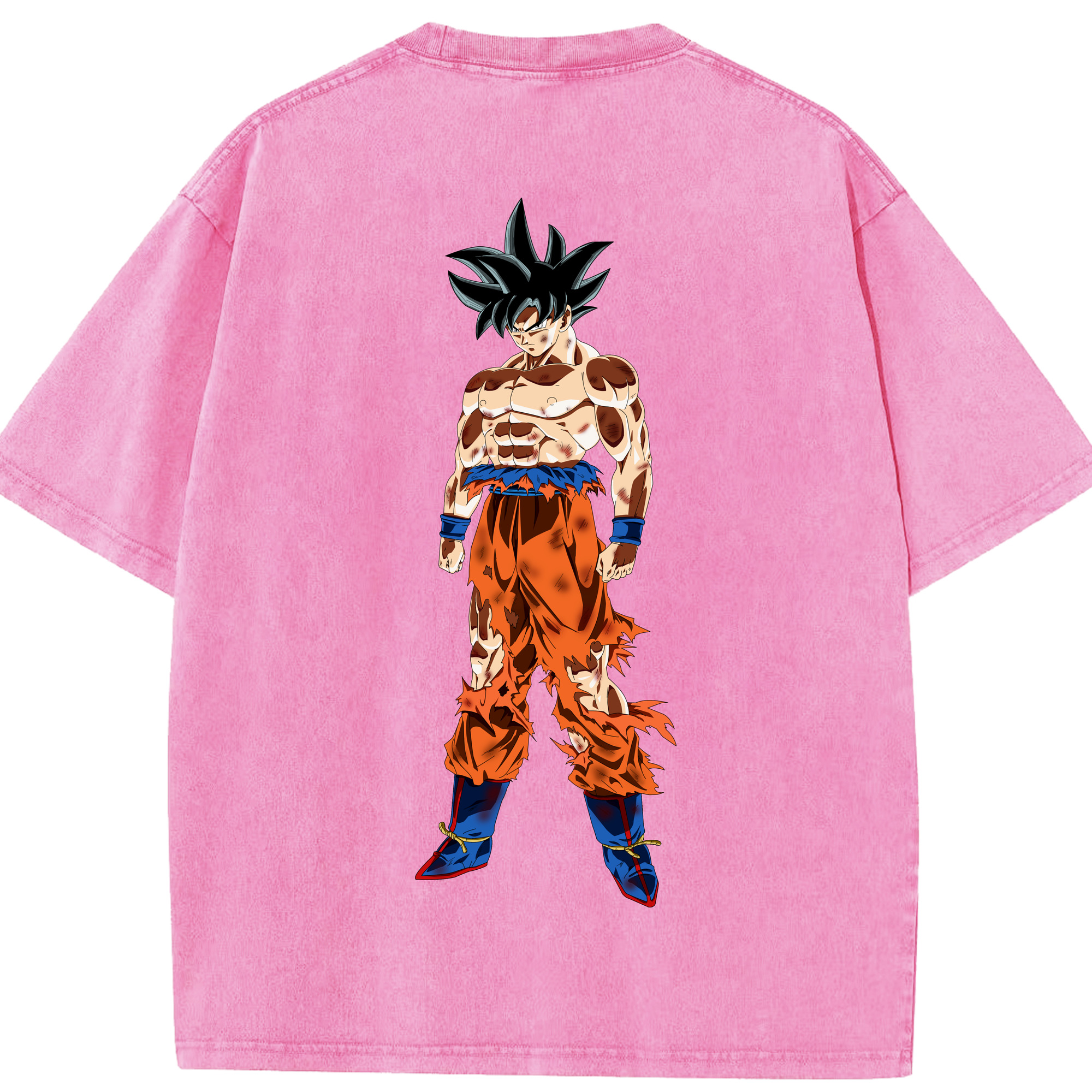 （画像用） ドラゴンボール 孫悟空（そん ごくう）Son Goku カカロット DRAGON BALL Kakarotto 綿100% ヴィンテージ風 半袖Tシャツ（背面プリント）